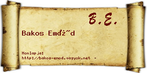Bakos Emőd névjegykártya